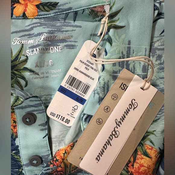 NWT Tommy Bahama IslandZone Palm Desert Pina Isle Short Sleeve Polo Shirt - Picture 8 of 10